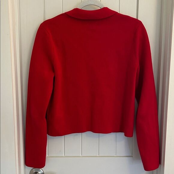 J. Crew cardinal red Polo cardigan sweater size small - Picture 6 of 11